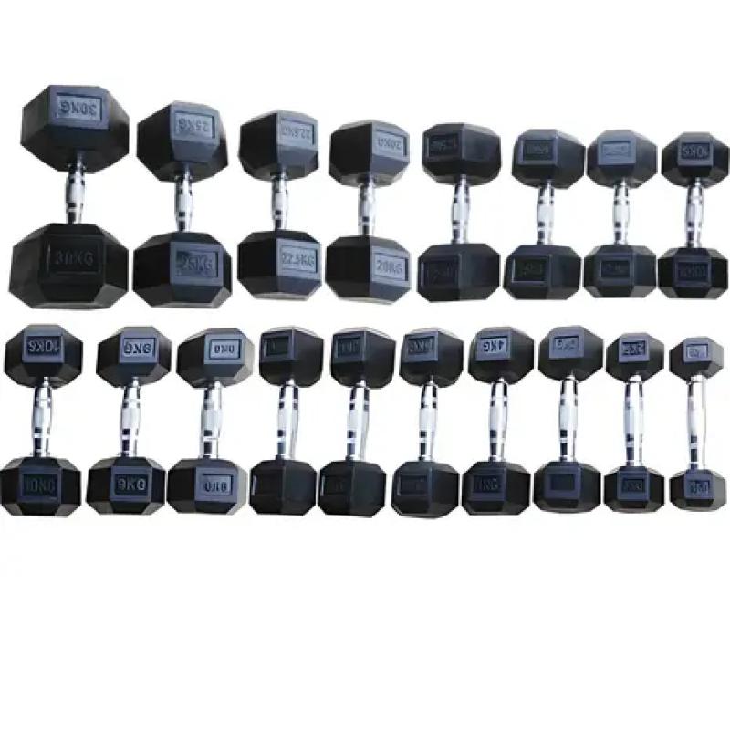 Toorx - MEG HEXAGON DUMBBELL - Rubber Dumbbell -40kg - p--stuk