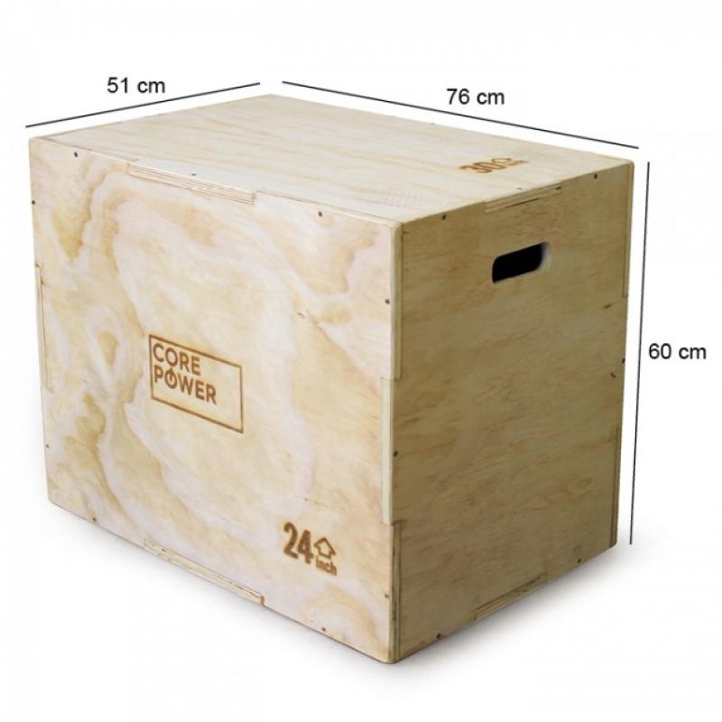 Core Power Plyo Box en bois 3-en-1 50x60x76cm